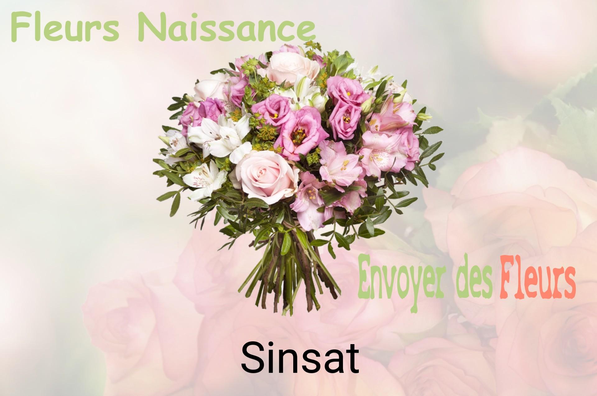 Bouquet de fleurs de naissance livré à Sinsat